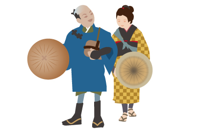 奈良時代からの鍼治療の長い歴史を表現するイラスト画像