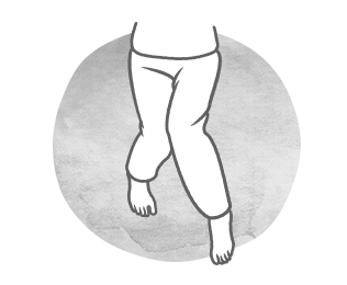 足がつっぱっていて歩行がままならない